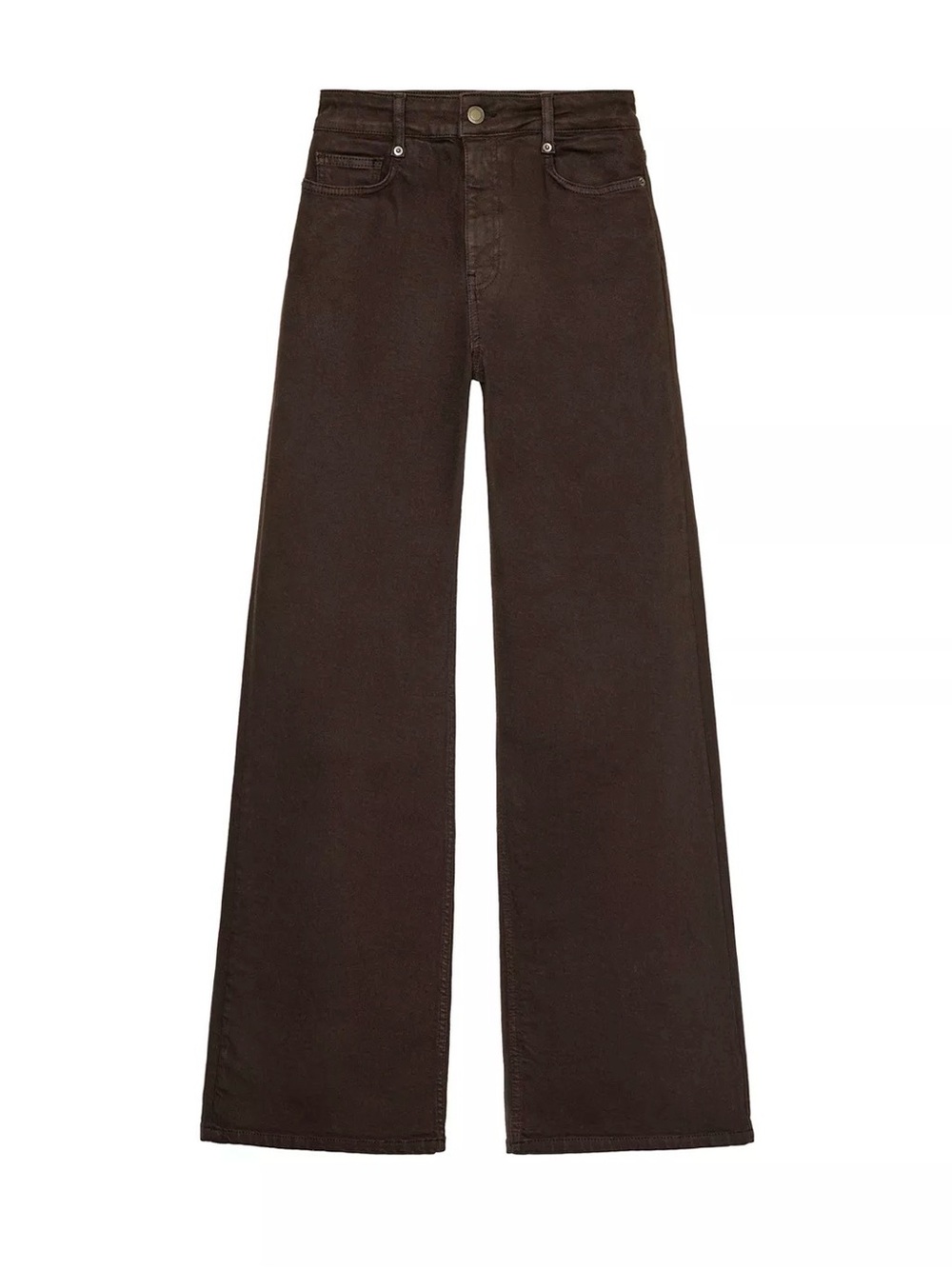 Zara High Rise Wide Leg Brown Jeans